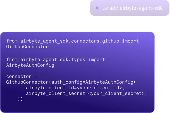 Airbyte Agents build your own agent interface and customization options