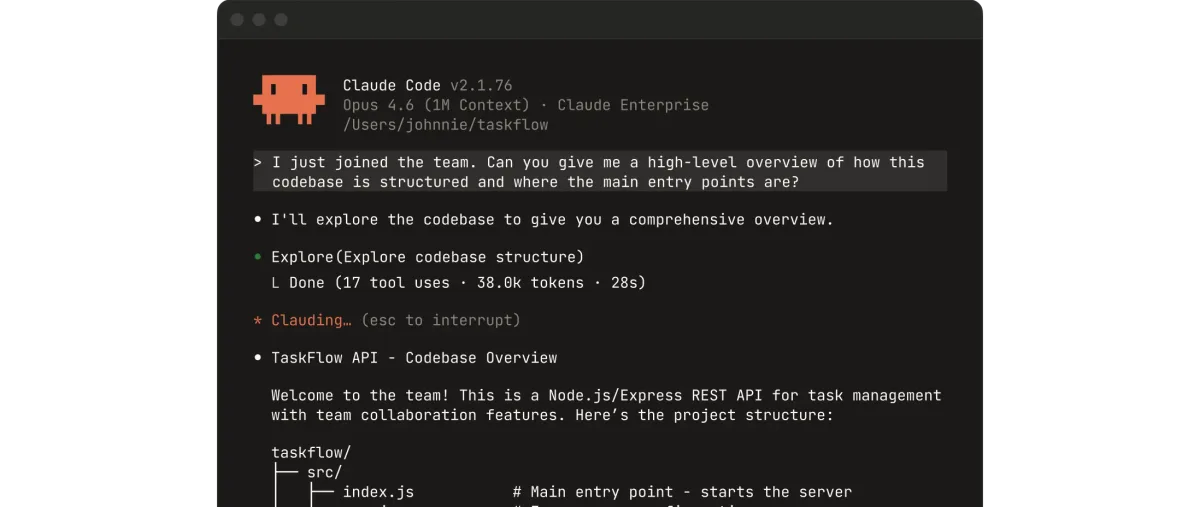 Claude Code terminal interface showing command-line integration