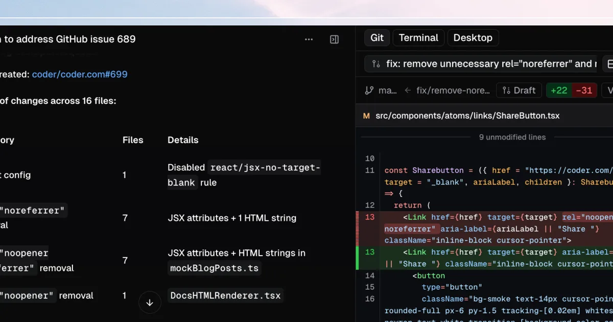 Coder Agents hero product image showcasing AI agent capabilities