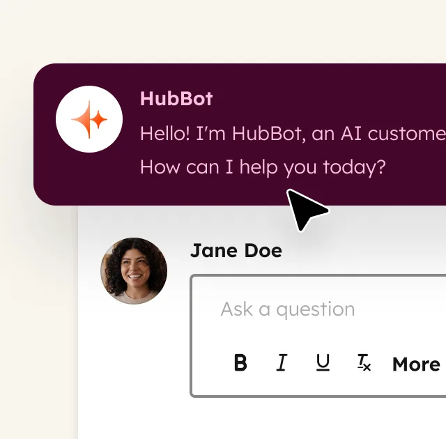 HubSpot Breeze Customer Agent product interface showing AI agent capabilities