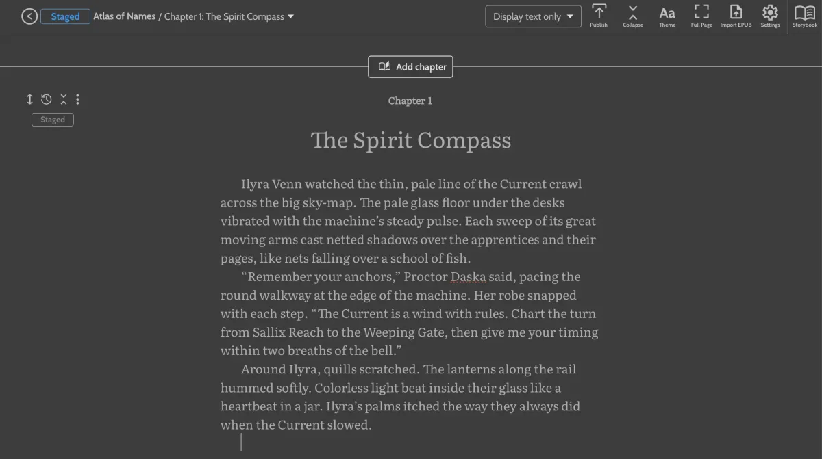 Laterpress text editor with formatting and AI writing assistance features