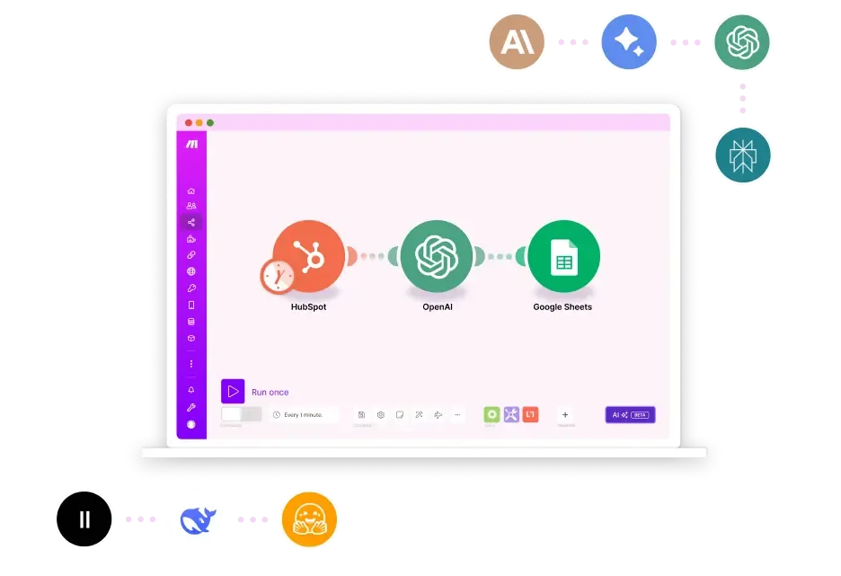Make AI automation features demonstrating artificial intelligence integration capabilities