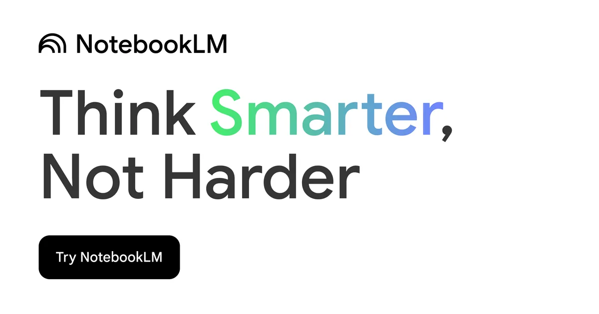 NotebookLM OpenGraph share image showcasing the product
