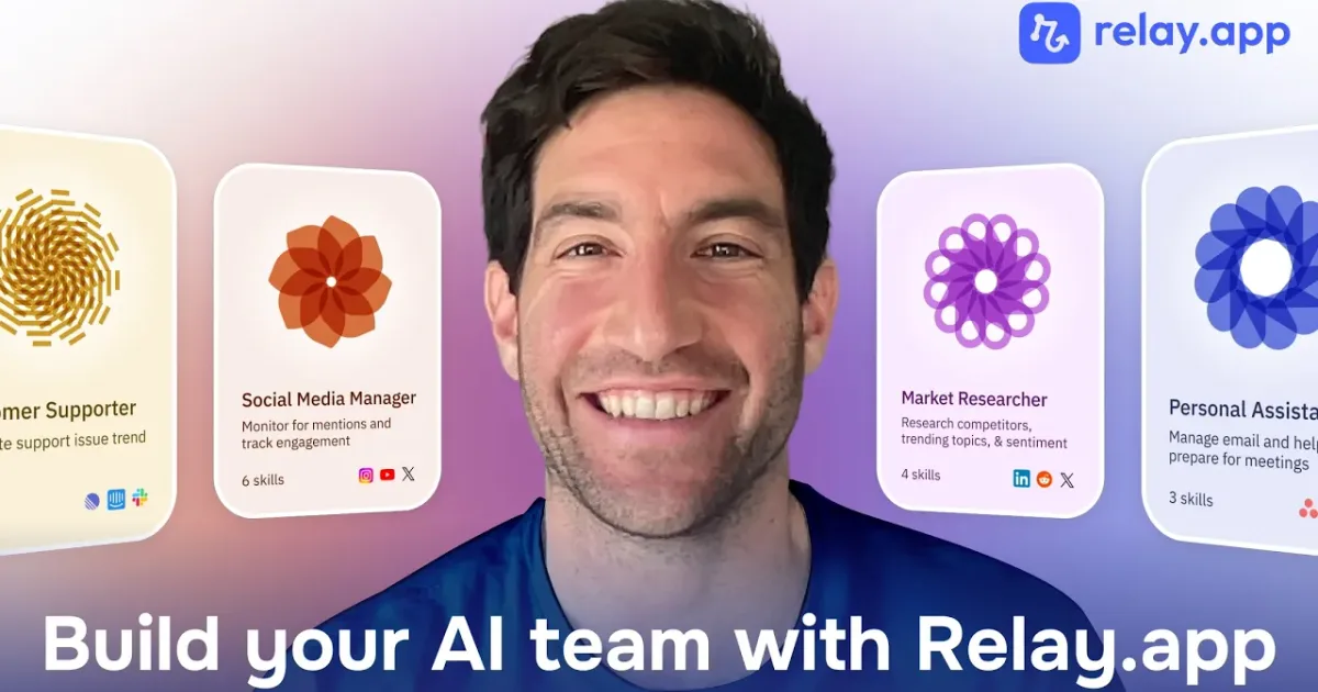 Relay.app video tutorial thumbnail showcasing automation workflow features