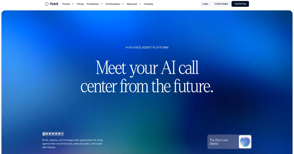 Retell AI dashboard and interface screenshot showing agent configuration