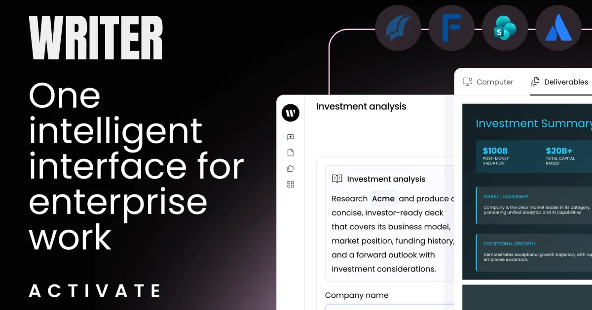 Writer unified interface for enterprise AI operations and workflow management